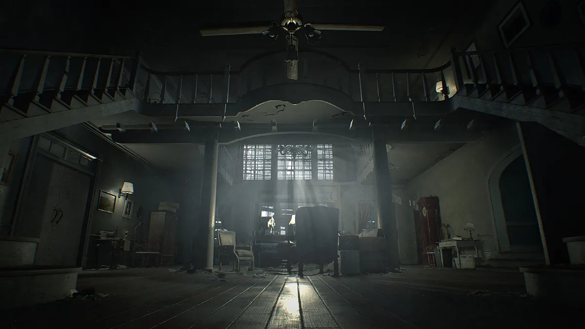 Exploration en vue subjective dans Resident Evil 7 Biohazard sous RE Engine