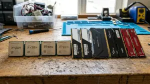 Processeurs AMD Ryzen 9 et barrettes de RAM DDR4 sauves du recyclage informatique