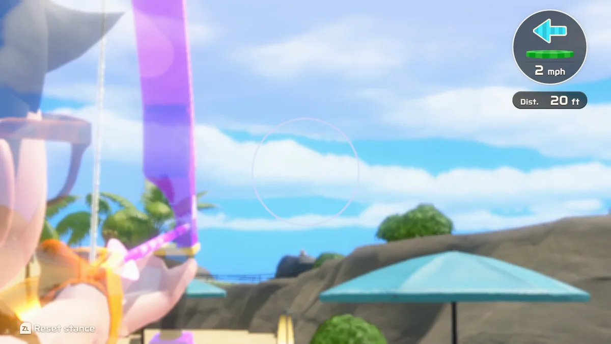 Nintendo Switch Sports Resort Tir a l arc Beach A repere de visee reticule