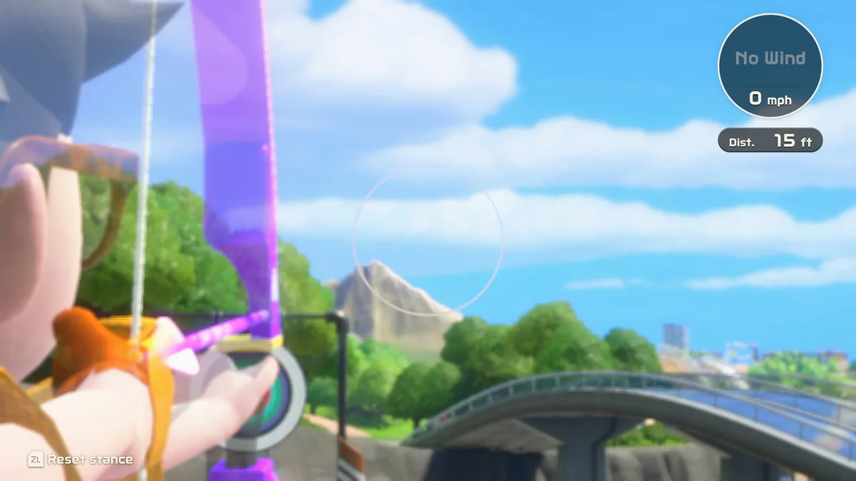 Nintendo Switch Sports Resort Tir a l arc Plaza A repere de visee reticule