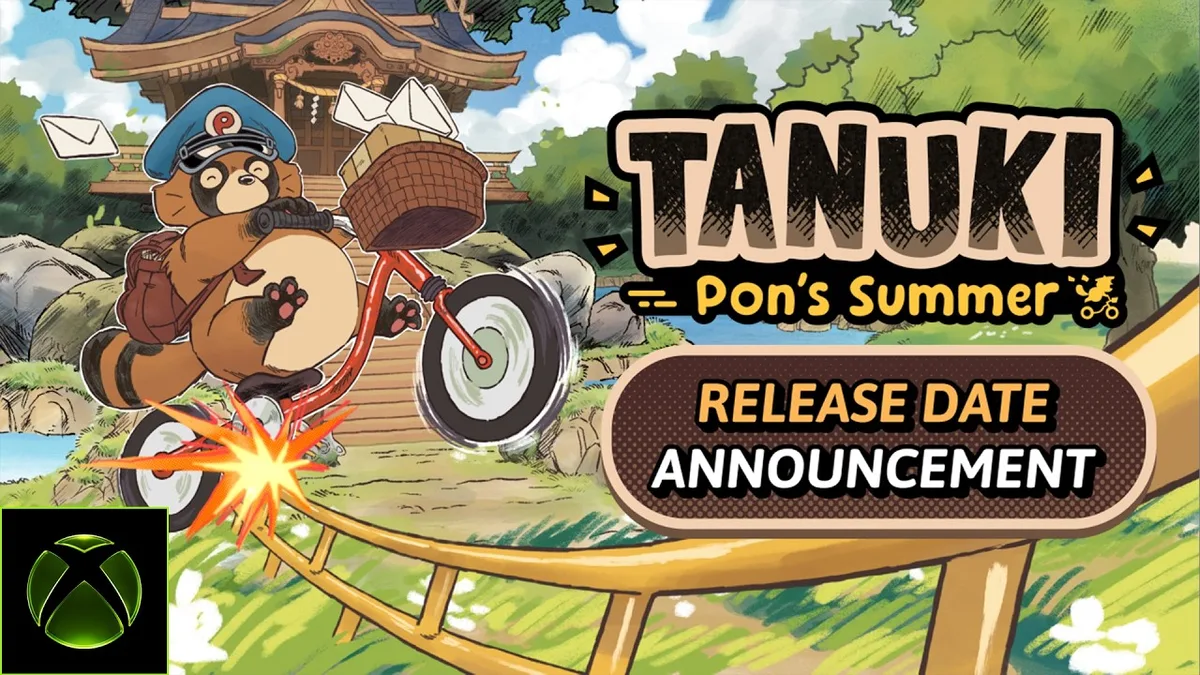 Pon le facteur tanuki sur son BMX dans TANUKI: Pon's Summer