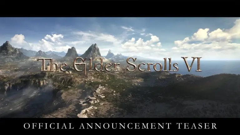 Logo officiel de The Elder Scrolls 6 sur les reliefs côtiers de Tamriel
