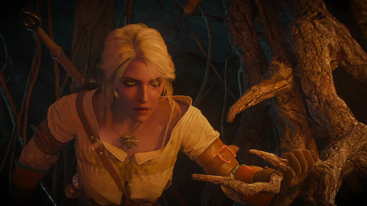 Ciri dans The Witcher 3: Wild Hunt Remastered sur Nintendo Switch 2 (Patch 5.01) Ciri explorant les marais de Velen dans The Witcher 3: Wild Hunt Remastered après la mise à jour 5.01 sur Nintendo Switch 2