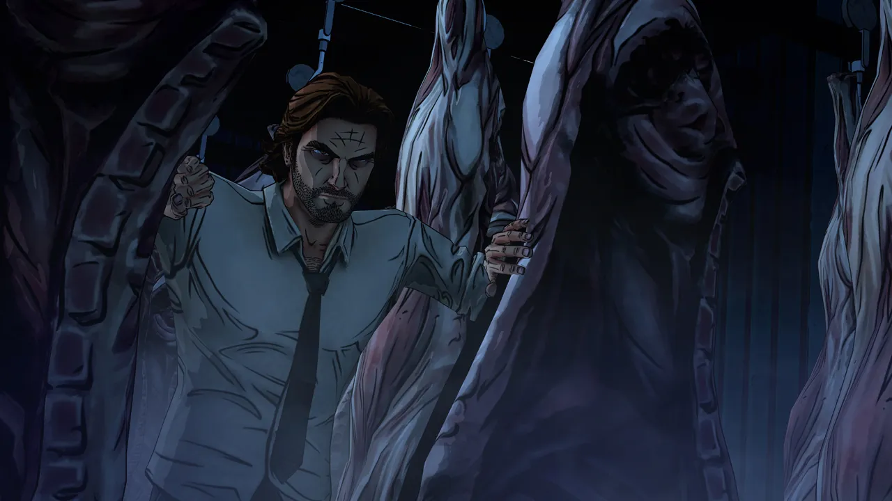 Bigby Wolf enquêtant dans les rues sombres et néons de Fabletown en haute définition