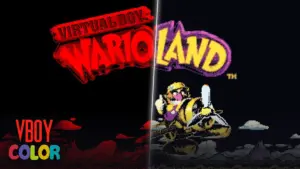Comparaison entre le rendu rouge monochrome du Virtual Boy de Nintendo et la version en couleurs de Virtual Boy Wario Land sur l'émulateur VBoy Color