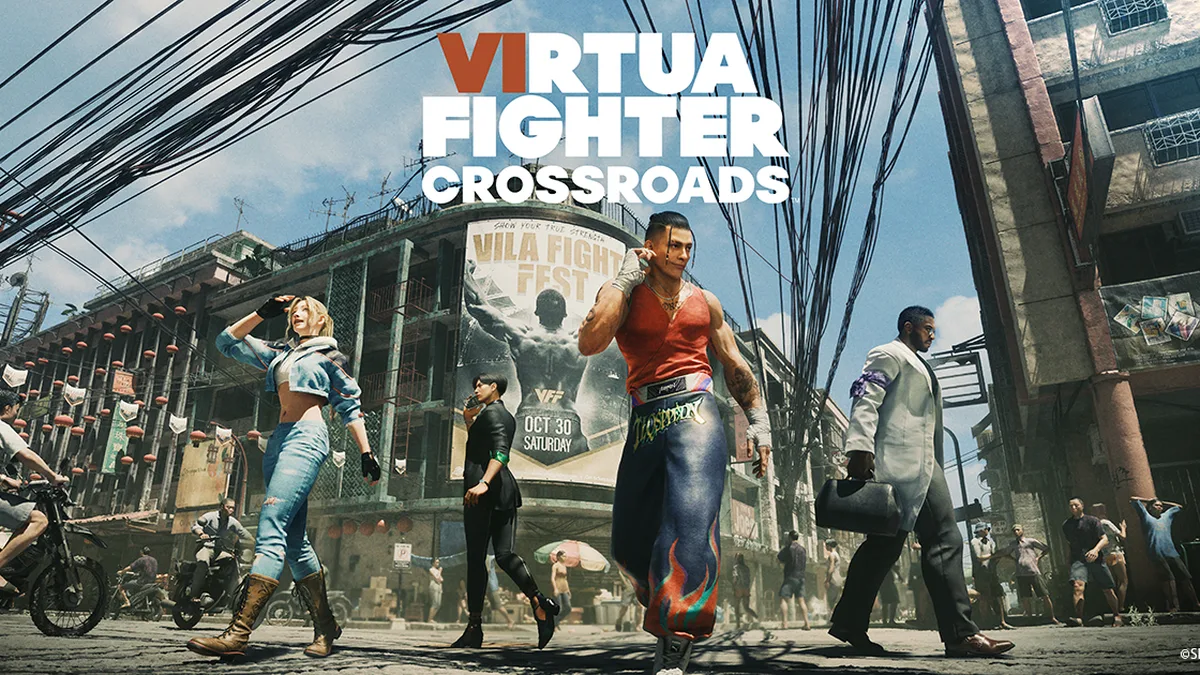 Illustration officielle de Virtua Fighter Crossroads par SEGA et Ryu Ga Gotoku Studio dans les rues de Vilasapara
