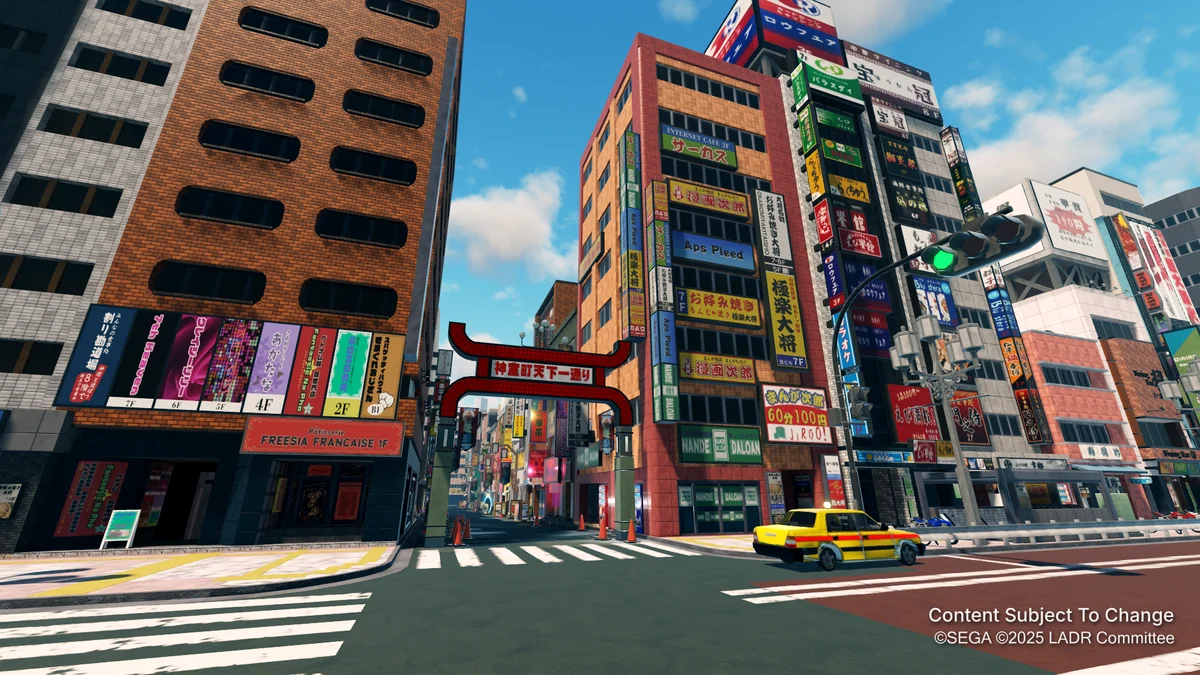 L'arche rouge de Tenkaichi Street à Kamurocho reconstruite dans Yakuza Blocks: Like a Dragon sur Roblox