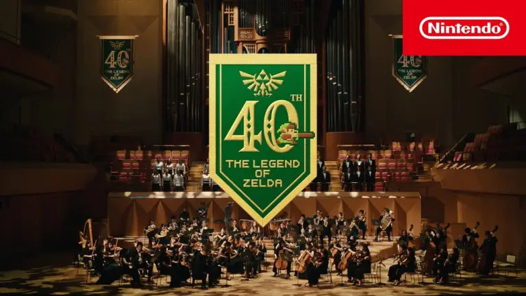 Orchestre symphonique et logo officiel du 40e anniversaire de The Legend of Zelda Triforce Medley