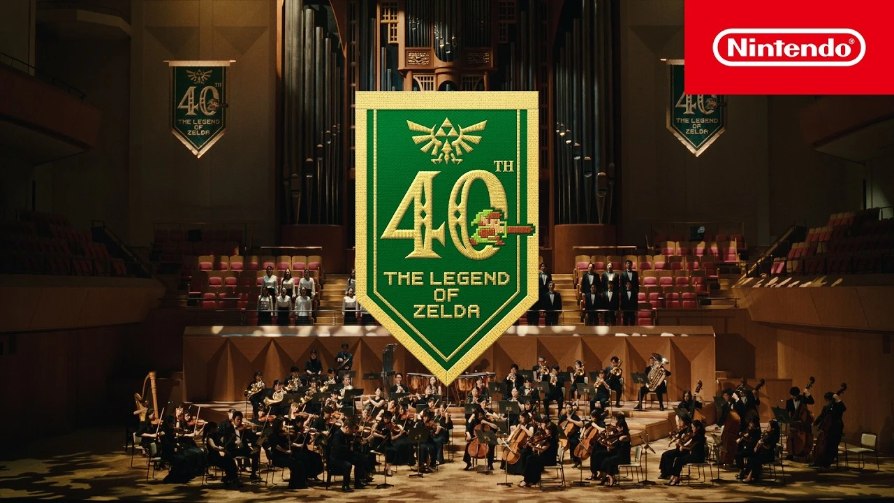 Orchestre symphonique et logo officiel du 40e anniversaire de The Legend of Zelda Triforce Medley