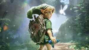 Link face au château dans The Legend of Zelda Ocarina of Time sur Nintendo Switch 2