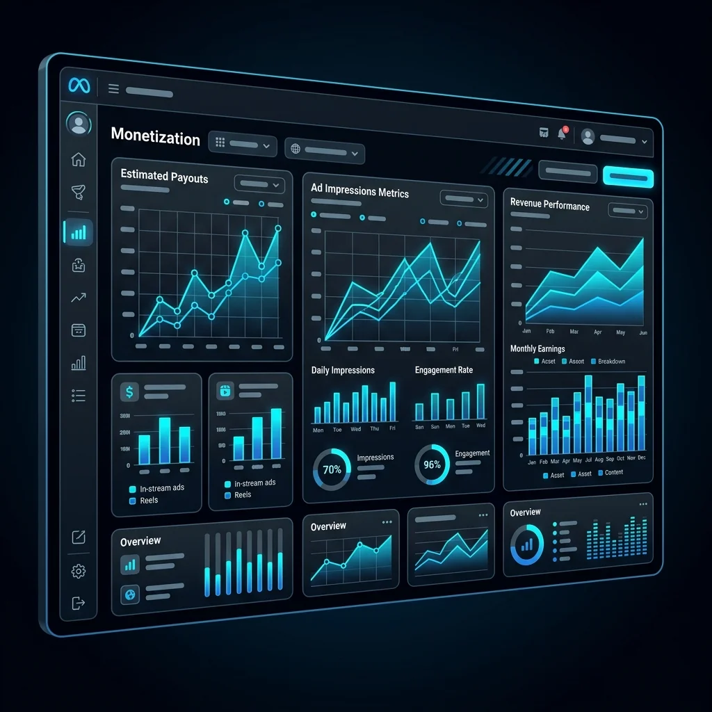 Dashboard monétisation Meta Business Suite